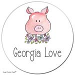 Sugar Cookie Gift Stickers - Flower Pig